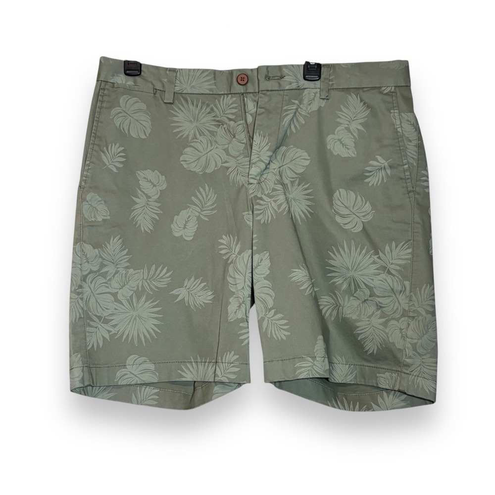 Tommy Bahama Shorts Faded Flora Tea‎ Leaf Green 9 inch Flat New Men's Sz 35
